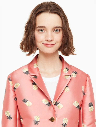 Shop Kate Spade Pineapple Jacquard Jacket In Apricot Sorbet