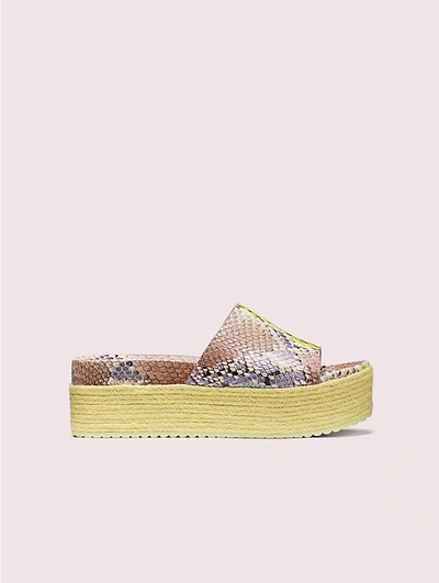 Shop Kate Spade Zia Platform Slide Sandals In Lemon Sorbet