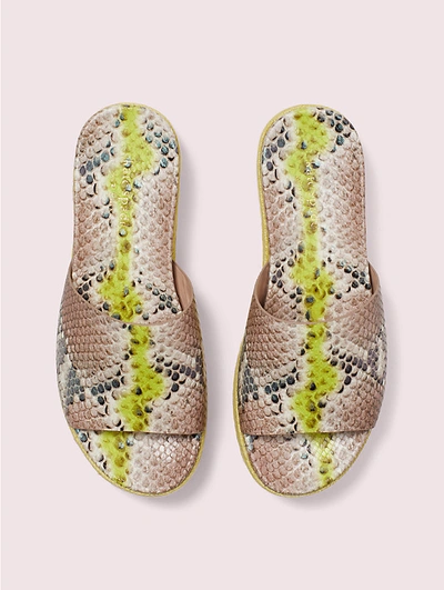Shop Kate Spade Zia Platform Slide Sandals In Lemon Sorbet