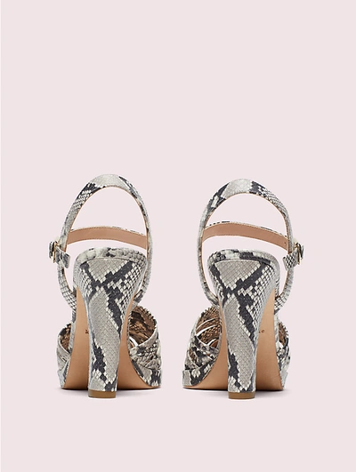 Shop Kate Spade Campania Snake-embossed Platform Sandals In Roccia