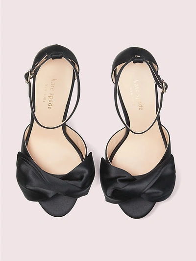 Kate Spade 100mm Bow-detail Satin Sandals In Black