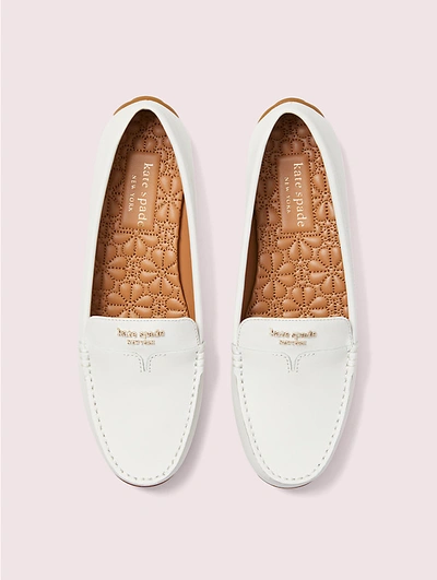 Shop Kate Spade Deck Loafers In Optic White