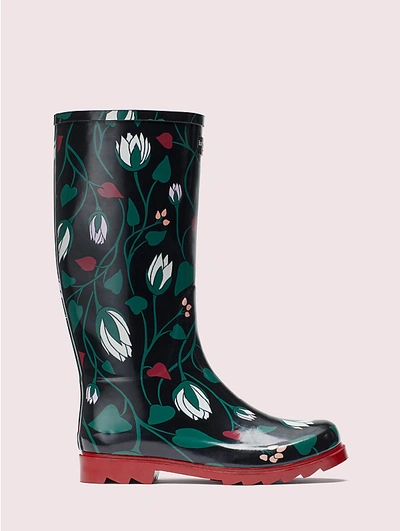 Shop Kate Spade Renata Boots In Black Deco Bloom