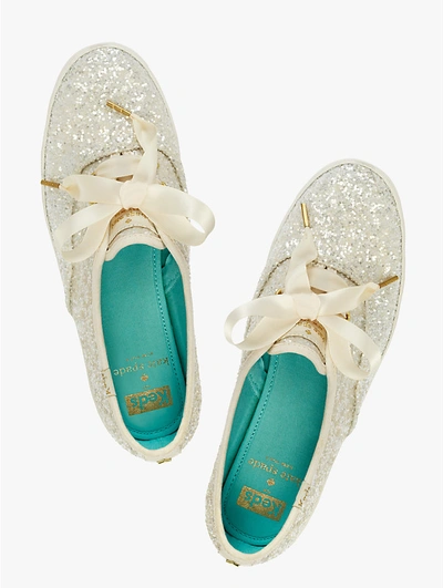 Shop Kate Spade New York Glitter Sneakers In Cream