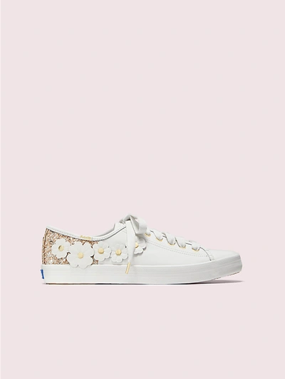 Shop Kate Spade New York Kickstart Glitter Appliqués Sneakers In White