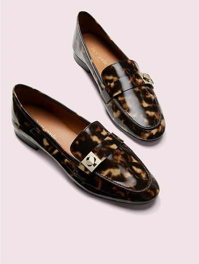 Shop Kate Spade Catroux Tortoiseshell Loafers In Light Tan