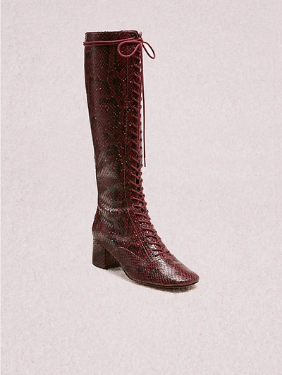Shop Kate Spade Lake Lace-up Boots In Cherrywood