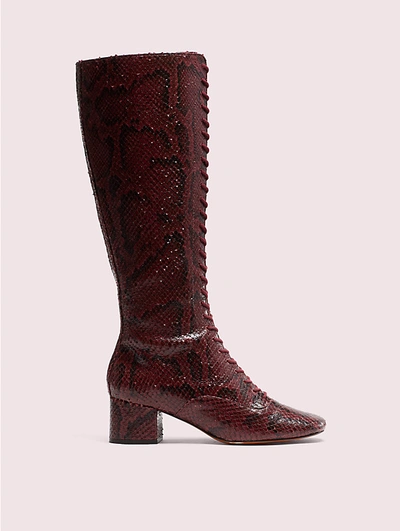 Shop Kate Spade Lake Lace-up Boots In Cherrywood