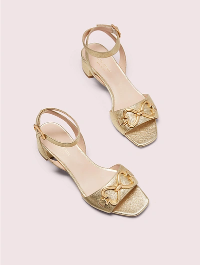 Shop Kate Spade Lagoon Spade Chain Sandals In Pale Gold