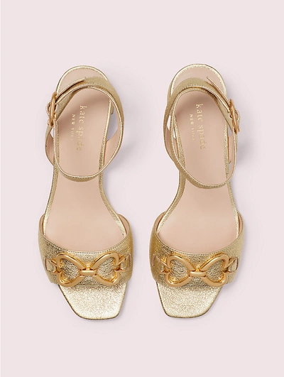 Shop Kate Spade Lagoon Spade Chain Sandals In Pale Gold