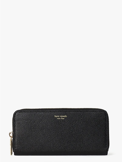 Shop Kate Spade Margaux Slim Continental Wallet In Black/warm Taupe