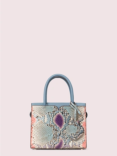 Shop Kate Spade Spencer Snake-embossed Mini Satchel In Purple Multi