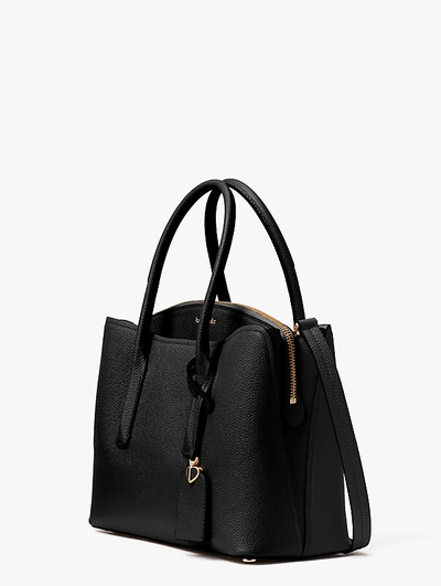 Kate Spade Medium Margaux Leather Satchel In Black/warm Taupe