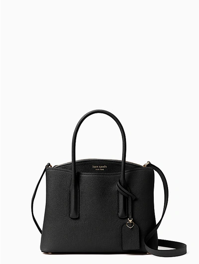 Kate Spade Medium Margaux Leather Satchel In Black/warm Taupe