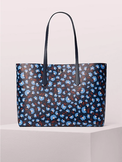 Shop Kate Spade Molly Party Floral Large Tote In Blazer Blue Multi