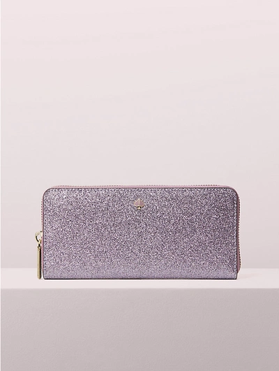 Shop Kate Spade Burgess Court Slim Continental Wallet In Lilac