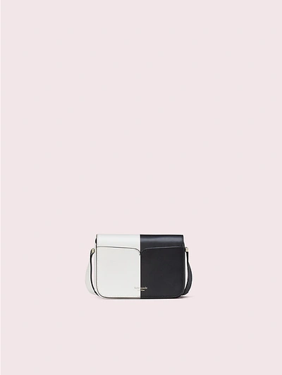 Nicola Bicolor Twistlock Small Black and Optic White Shoulder Bag