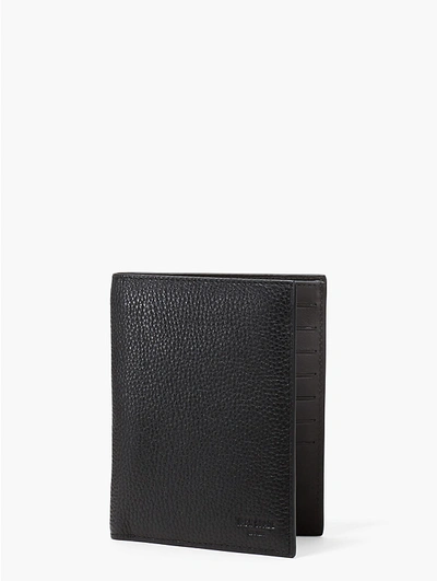 Shop Kate Spade Jack Spade Pebbled Leather Travel Wallet In Black