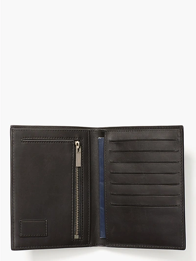 Kate Spade Pebbled Leather Travel Wallet In Black