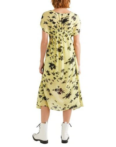 Shop Preen Line Woman Midi Dress Yellow Size Xs Viscose, Rayon