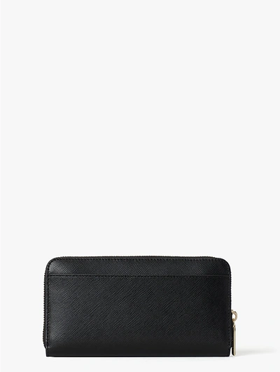 Shop Kate Spade Spencer Zip-around Contintental Wallet In Warm Beige/black