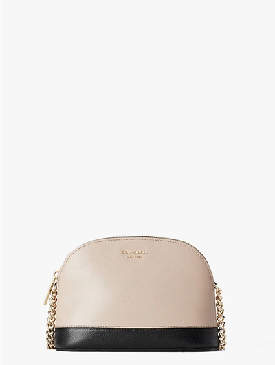 Shop Kate Spade Spencer Small Dome Crossbody In Warm Beige/black