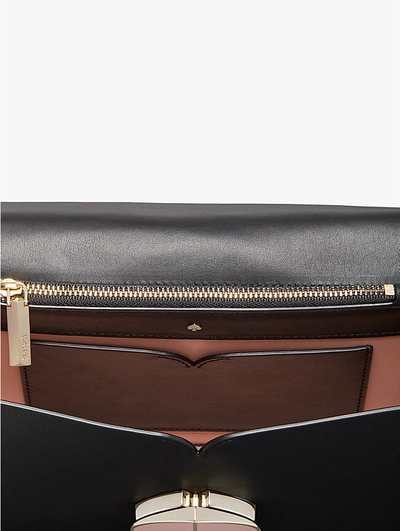 Kate Spade Nicola Twistlock Small Leather Shoulder Bag In Black