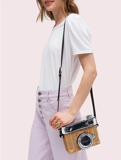 Shop Kate Spade Rose Camera Bag In Opticwhite