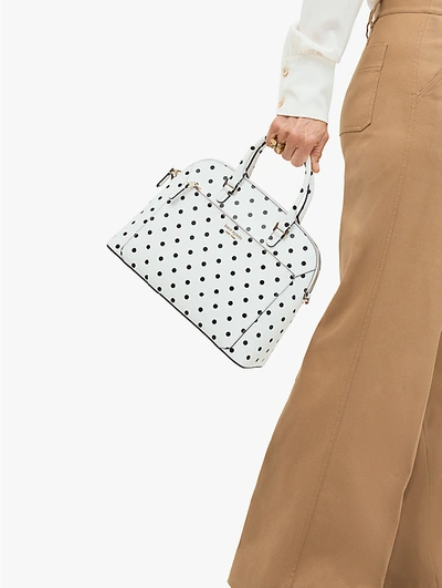 Shop Kate Spade Louise Cabana Dot Medium Dome Satchel In Optic White Multi