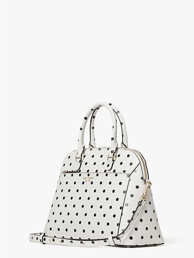 Shop Kate Spade Louise Cabana Dot Medium Dome Satchel In Optic White Multi