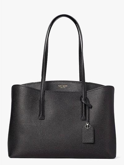 Shop Kate Spade Margaux Large Work Tote In Black/warm Taupe