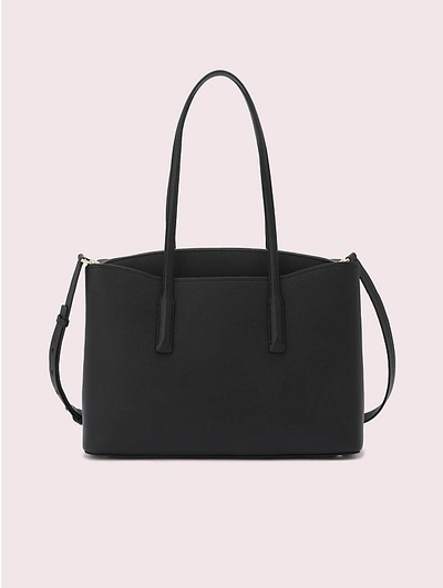 Shop Kate Spade Margaux Large Work Tote In Black/warm Taupe