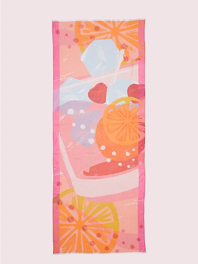 Shop Kate Spade Abstract Cocktail Oblong Scarf In Shrimp Cocktail