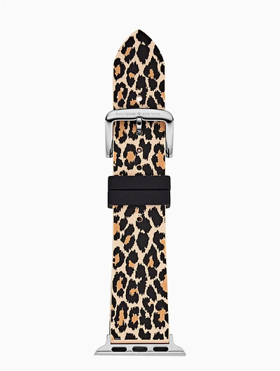 Shop Kate Spade Leopard Silicone 38/40mm Band For Apple Watch® In Black