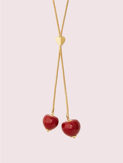 Shop Kate Spade Tutti Fruity Slider Necklace In Red