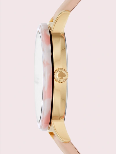 Shop Kate Spade Morningside Interchangeable Top Ring Leather Watch In Vachetta