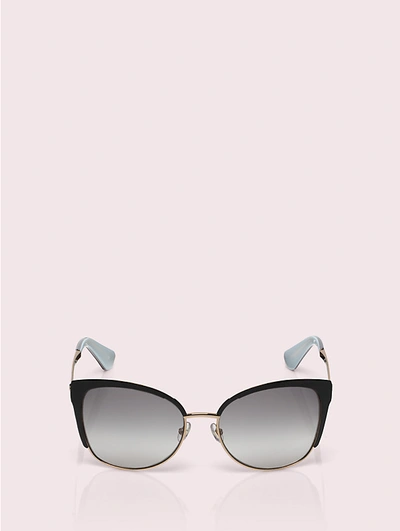 Shop Kate Spade Genice Sunglasses In Black/gold
