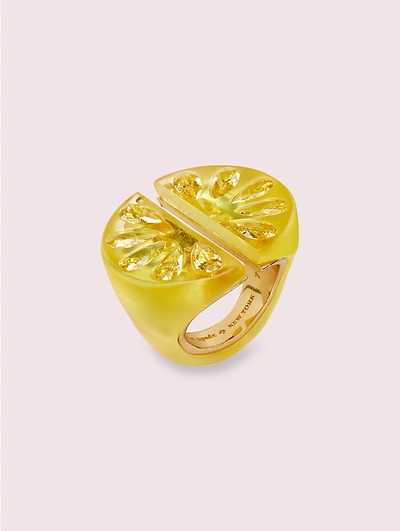 Shop Kate Spade Tutti Fruity Lemon Ring In Yellow