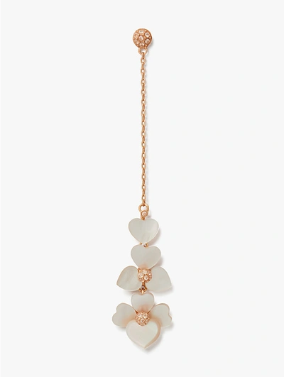 Kate Spade Precious Pansy Linear Earrings In Cream Multi/rose Gold