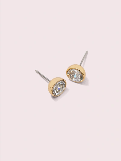 Shop Kate Spade Reflecting Pool Mini Round Studs In Clear/gold