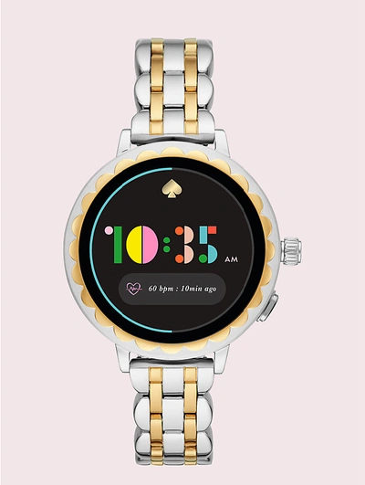 Shop Kate Spade Two-tone Stainless Steel Scallop Smartwatch 2 In Two Tone