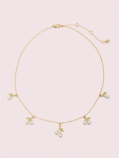 Shop Kate Spade Cherie Cherry Scatter Necklace In Cream Multi
