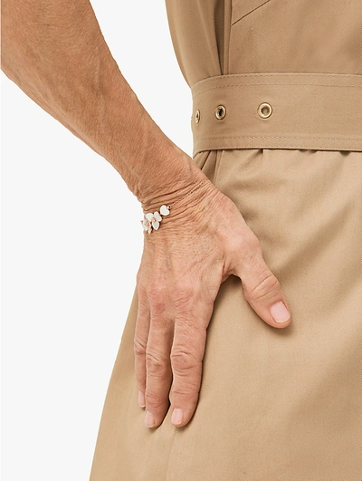 Kate Spade Precious Pansy Bracelet In Cream Multi/rose Gold