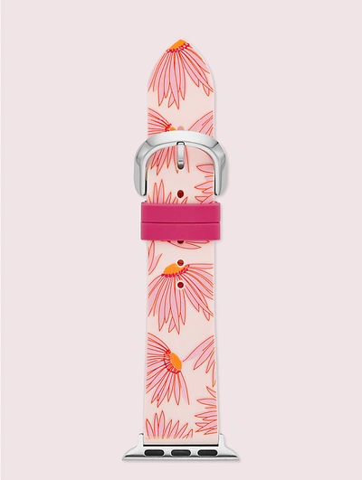 Shop Kate Spade Pink Floral-print Silicone 38/40mm Band For Apple Watch®