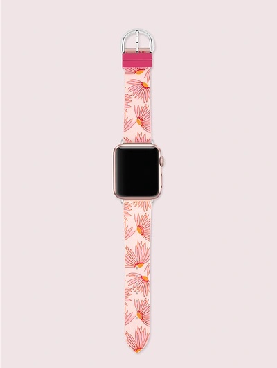 Shop Kate Spade Pink Floral-print Silicone 38/40mm Band For Apple Watch®