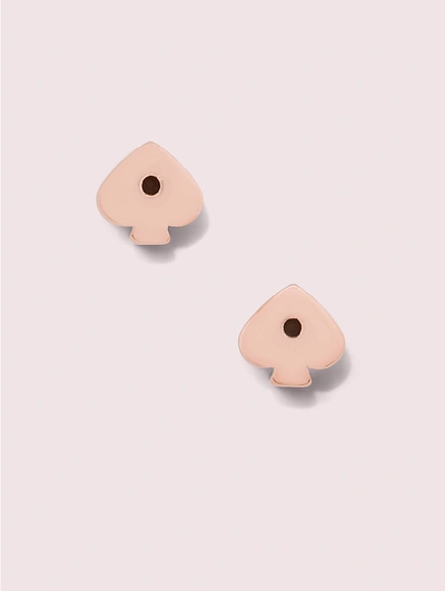Shop Kate Spade Rock Solid Stone Small Heart Studs In Clear/rose Gold
