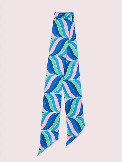 Shop Kate Spade Ocean Dive Skinny Scarf In Blue Marine