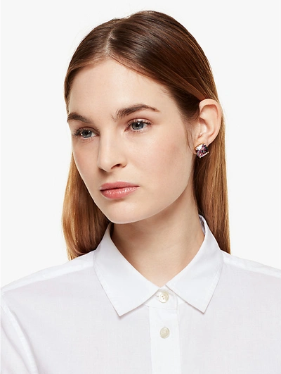 Shop Kate Spade Small Square Studs In Multi Glitter