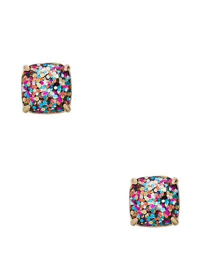 Shop Kate Spade Small Square Studs In Multi Glitter