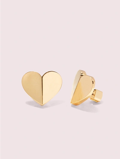 Shop Kate Spade Heritage Spade Heart Statement Studs In Gold